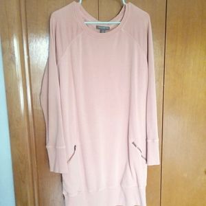 Maternity sweatshirt tunic coral L